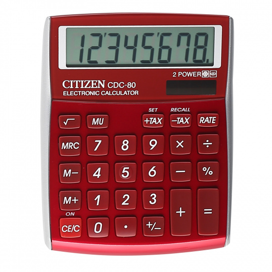 Калькулятор настольный, 135*109*25 мм, 8 разрядов Citizen CDC-80RDWB