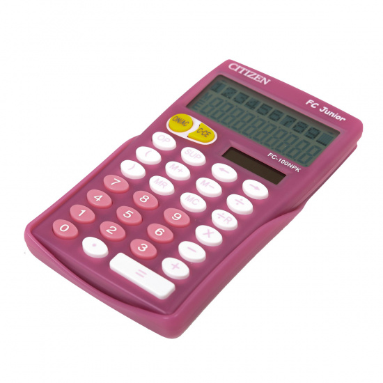 Калькулятор настольный, 10 разрядов, питание двойное, 128*75*15 мм Citizen FC100PKWHB