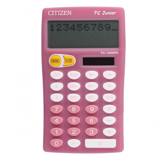 Калькулятор настольный, 10 разрядов, питание двойное, 128*75*15 мм Citizen FC100PKWHB