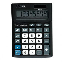 Калькулятор настольный, 8 разрядов, питание двойное, 136*100*32мм   Citizen CMB801-BK