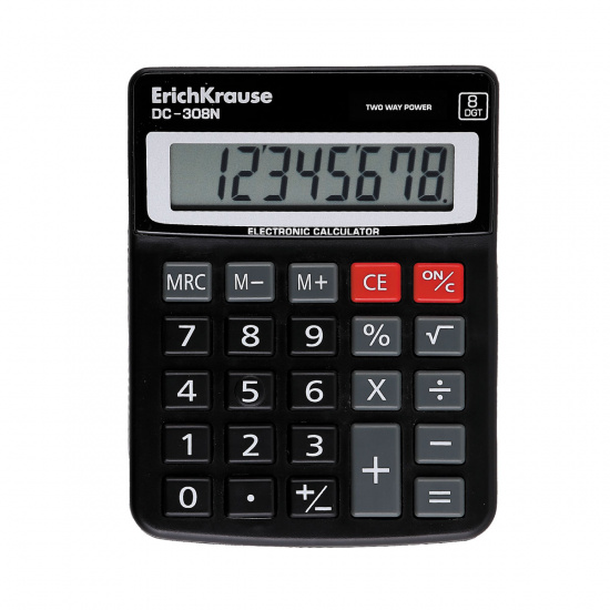 Калькулятор настольный, 130*100*25 мм, 8 разрядов Erich Krause 50308
