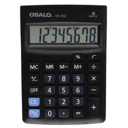 Калькулятор настольный, 8 разрядов, питание 1 батарейка L1131F, 143*100*33 мм OSALO 231415
