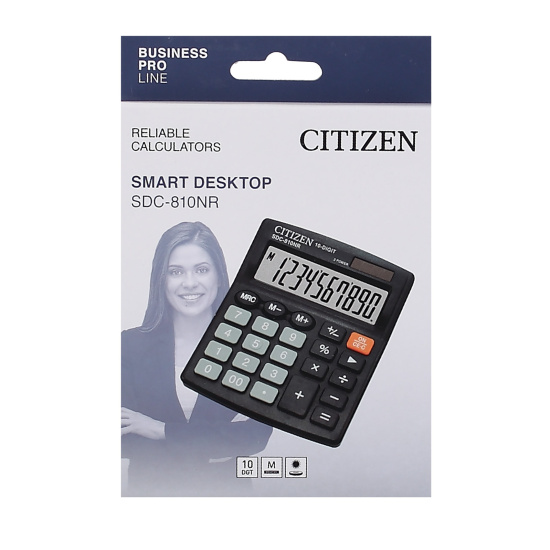 Калькулятор настольный, 125*100*26 мм, 10 разрядов Citizen SDC-810NR