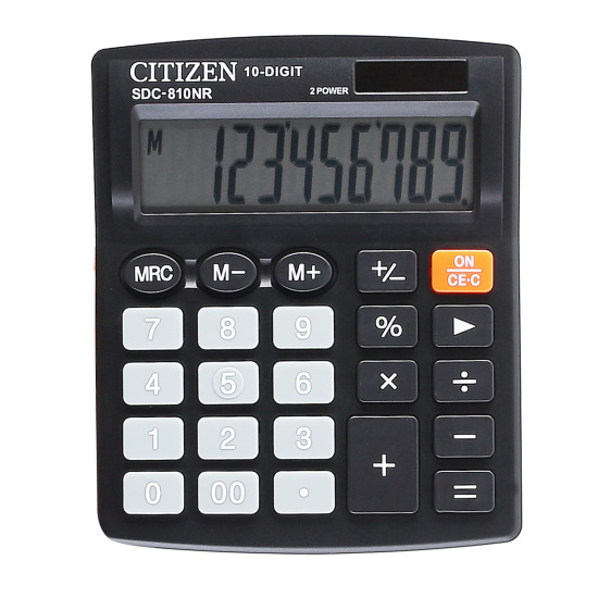 Калькулятор настольный, 10 разрядов, 125*100*26 мм Citizen SDC-810NR
