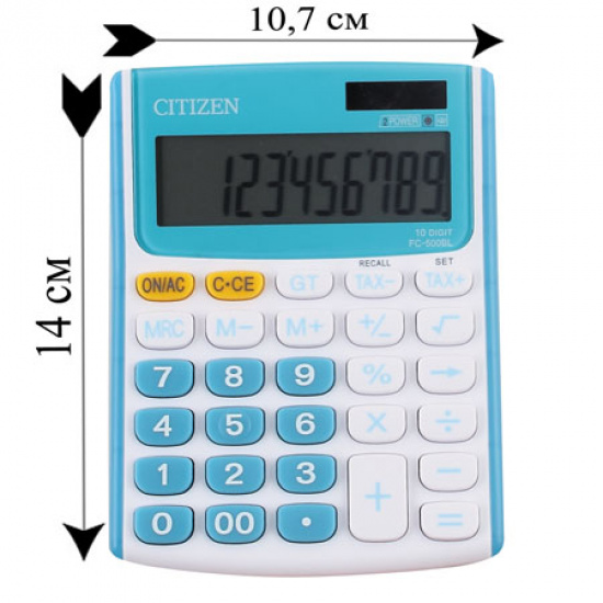 Калькулятор Citizen (10 разр) FC-500BL 140*107*31мм син