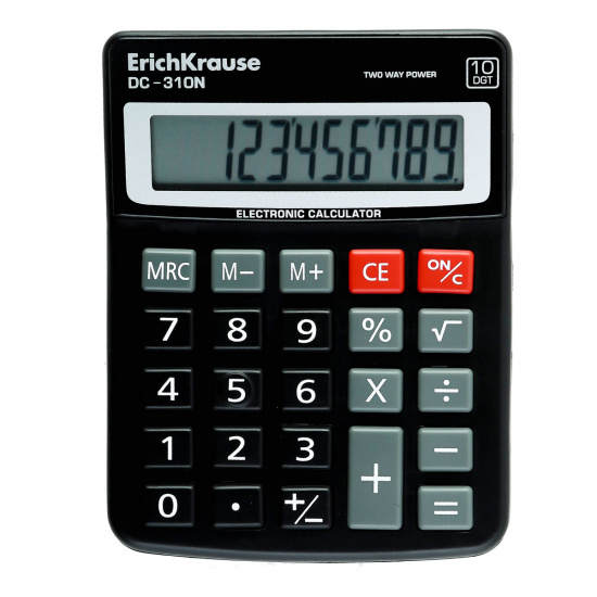 Калькулятор настольный, 130*100*10 мм, 10 разрядов Erich Krause 50310