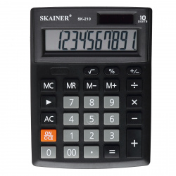 Калькулятор настольный, 10 разрядов, питание двойное, 135*100*25 мм SKAINER SK-210