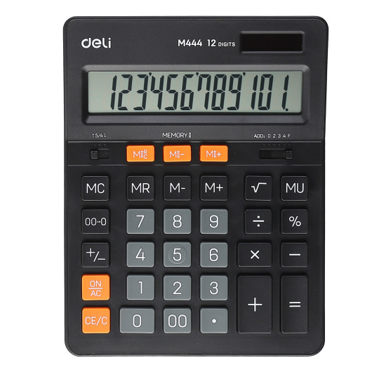 Калькулятор настольный, 12 разрядов, 205*155*35 мм Deli EM444