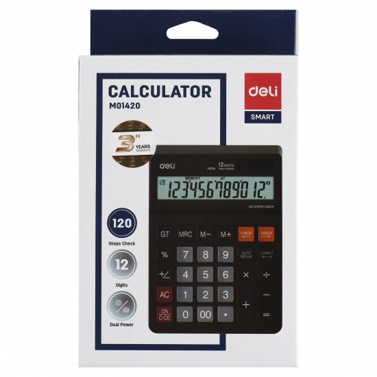 Калькулятор настольный, 179*126*28 мм, 12 разрядов Deli EM01420
