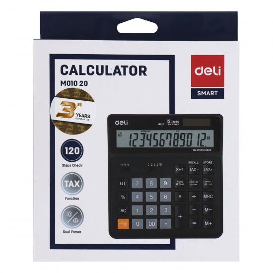 Калькулятор настольный, 160*150*33 мм, 12 разрядов Deli EM01020