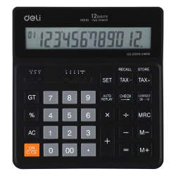 Калькулятор настольный, 12 разрядов, питание двойное, 160*150*33 мм Deli EM01020