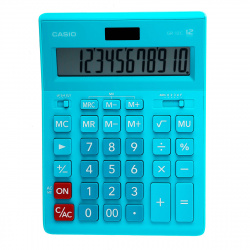 Калькулятор настольный 12 разрядов Casio GR-12C-LB-W-EP двойное питание 210*155*30мм голубой