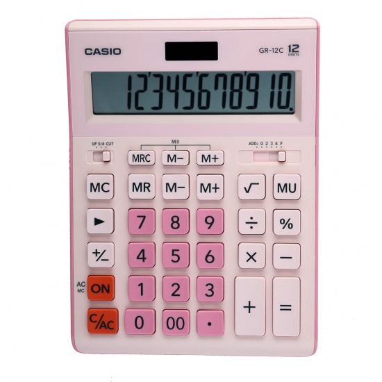 Калькулятор настольный, 12 разрядов, питание двойное, 210*155*30 мм Casio GR-12C-PK-W-EP