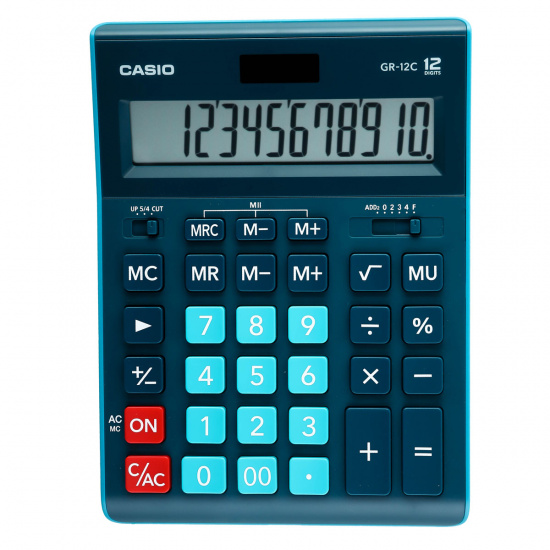 Калькулятор настольный, 12 разрядов, питание двойное, 210*155*30 мм Casio GR-12C-DG-W-EP