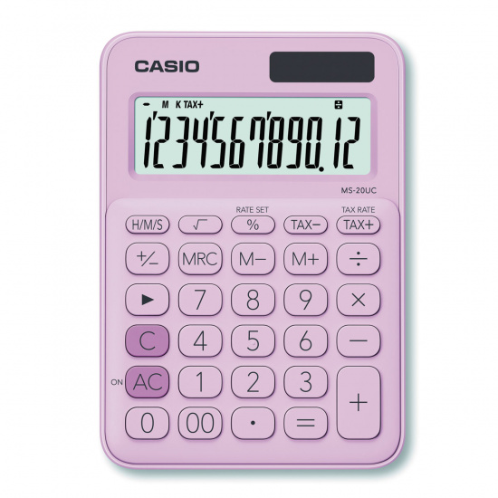 Калькулятор Casio (12 разр) MS-20UC-PK-S-UC 150*105*23мм роз