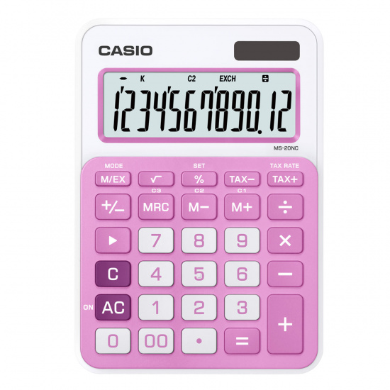 Калькулятор Casio (12 разр) MS-20NC-PК-S-EC 149*105*22мм роз
