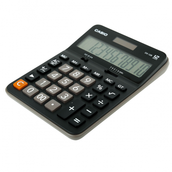 Калькулятор настольный, 12 разрядов, питание двойное, 175*129*33 мм Casio DX-12B-W-EC