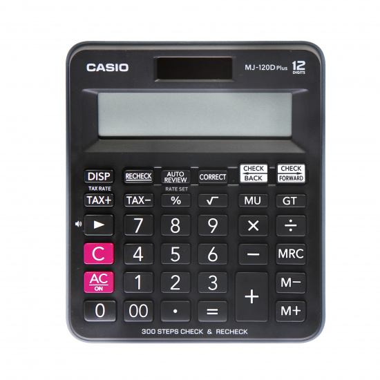 Калькулятор настольный, 12 разрядов, питание двойное, 209*155*35 мм Casio MJ-120DPLUS-W-EP
