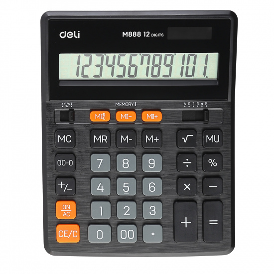 Калькулятор настольный, 204*158*31 мм, 12 разрядов Deli EM888