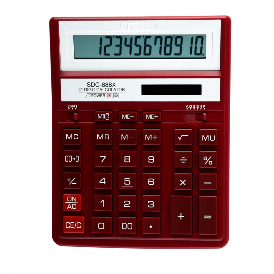Калькулятор настольный, 204*158*31 мм, 12 разрядов Citizen SDC-888XRD