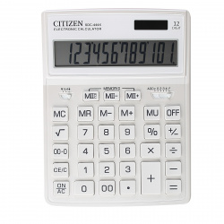 Калькулятор настольный, 12 разрядов, питание двойное, 204*155*33 мм Citizen SDC444XRWHE