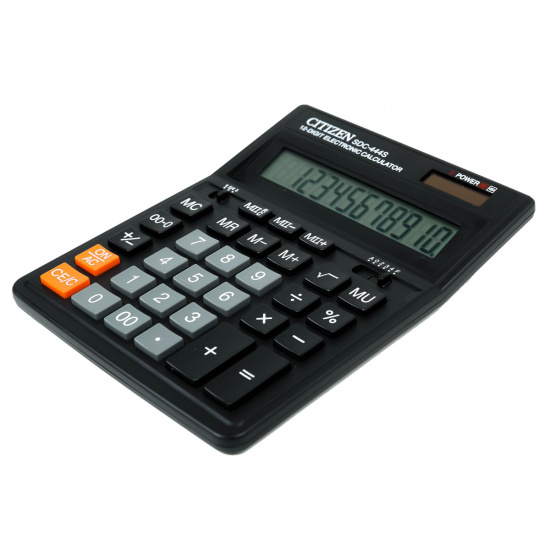 Калькулятор настольный, 12 разрядов, питание двойное, 199*153*30 мм Citizen SDC-444S