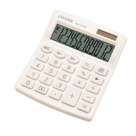 Калькулятор настольный, 12 разрядов, питание двойное, 125*105*20 мм Citizen SDC-812NRWHE