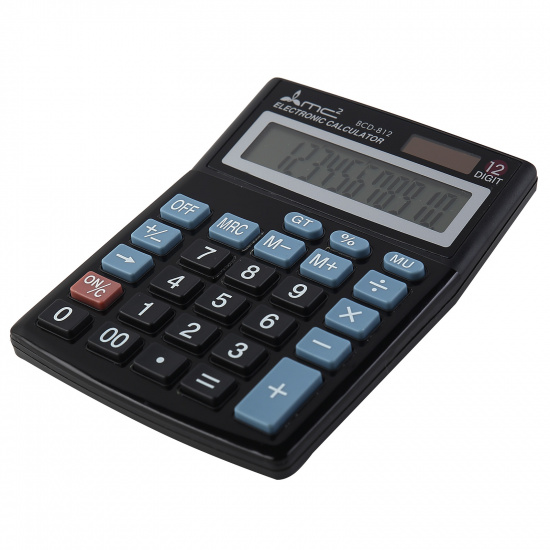 Калькулятор настольный, 12 разрядов, питание двойное, 138*103*26 мм MC2 BCD-812
