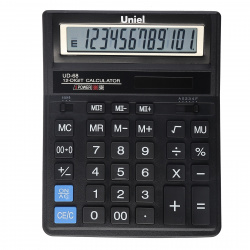 Калькулятор настольный, 12 разрядов, питание двойное, 202*158*31 мм Uniel