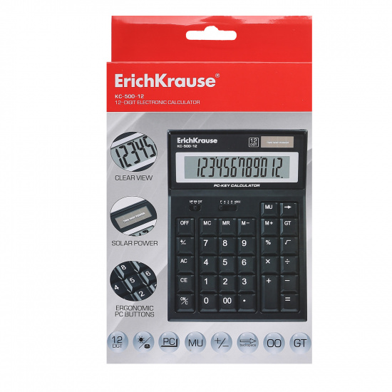 Калькулятор настольный, 193*140*40 мм, 12 разрядов PC-key Erich Krause 40500