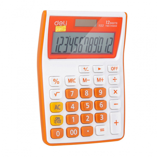 Калькулятор настольный, 115*85*20 мм, 12 разрядов Deli E1122/OR