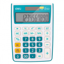 Калькулятор настольный, 140*105*25 мм, 12 разрядов Deli E1238/BLUE