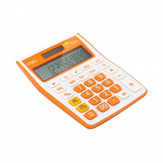 Калькулятор настольный, 140*105*25 мм, 12 разрядов Deli E1238/OR