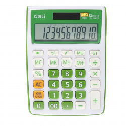 Калькулятор настольный, 12 разрядов, 140*105*25 мм Deli E1238/GRN