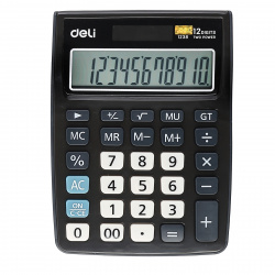Калькулятор настольный, 12 разрядов, 140*105*25 мм Deli E1238BLACK
