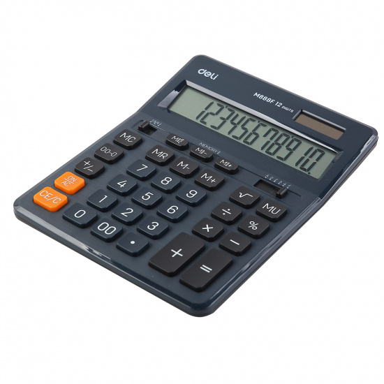 Калькулятор настольный, 200*155*30 мм, 12 разрядов Deli EM888F-BLUE