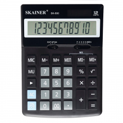 Калькулятор настольный, 12 разрядов, питание двойное, 170*120*25 мм SKAINER SK-500