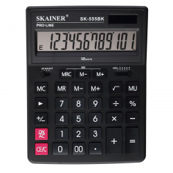 Калькулятор настольный, 12 разрядов, питание двойное, 205*155*30 мм SKAINER SK-555BK