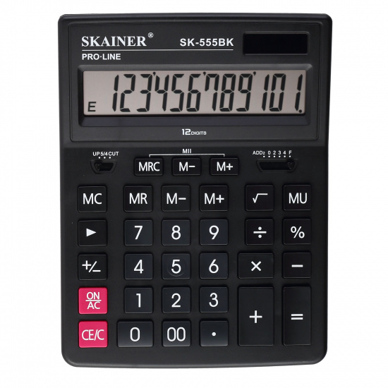 Калькулятор настольный, 205*155*30 мм, 12 разрядов SKAINER SK-555BK