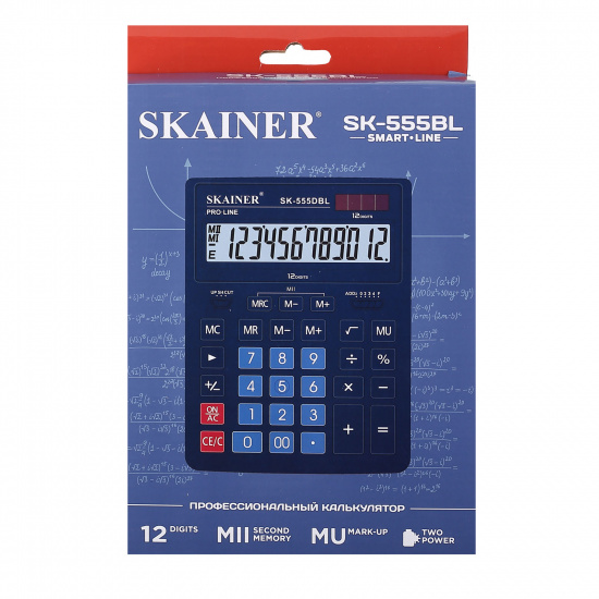 Калькулятор настольный, 205*155*30 мм, 12 разрядов SKAINER SK-555BL
