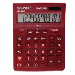 Калькулятор настольный, 12 разрядов, питание двойное, 205*155*30 мм SKAINER SK-555RD