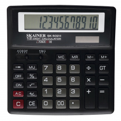 Калькулятор настольный, 12 разрядов, питание двойное, 155*155*25 мм SKAINER SK-502II