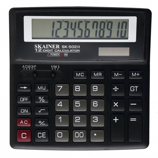 Калькулятор настольный, 155*155*25 мм, 12 разрядов SKAINER SK-502II