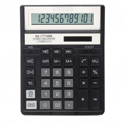 Калькулятор настольный, 12 разрядов, питание двойное, 200*157*32 мм SKAINER SK-777XBK