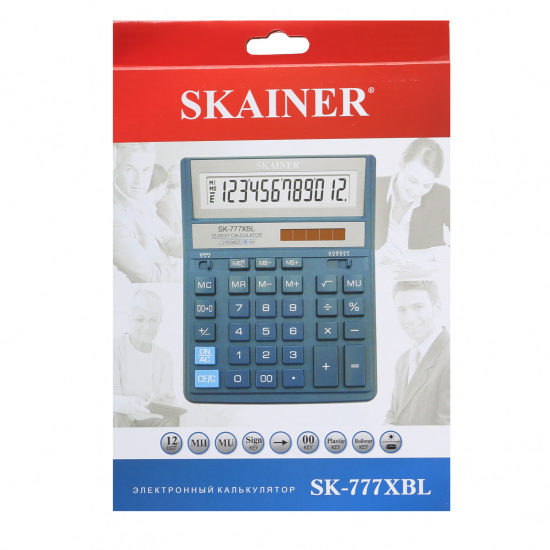 Калькулятор настольный, 200*157*32 мм, 12 разрядов SKAINER SK-777XBL