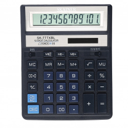 Калькулятор настольный, 12 разрядов, питание двойное, 200*157*32 мм SKAINER SK-777XBL