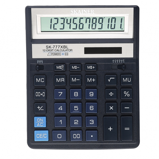 Калькулятор настольный, 200*157*32 мм, 12 разрядов SKAINER SK-777XBL