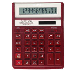 Калькулятор настольный, 12 разрядов, питание двойное, 200*157*32 мм SKAINER SK-777XRD