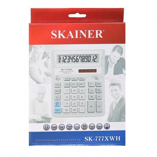 Калькулятор настольный, 200*157*32 мм, 12 разрядов SKAINER SK-777XWH