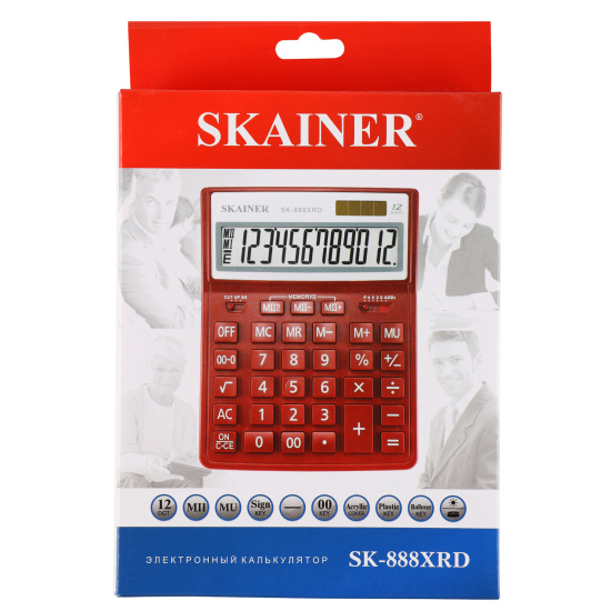 Калькулятор настольный, 204*155*33 мм, 12 разрядов SKAINER SK-888XRD
